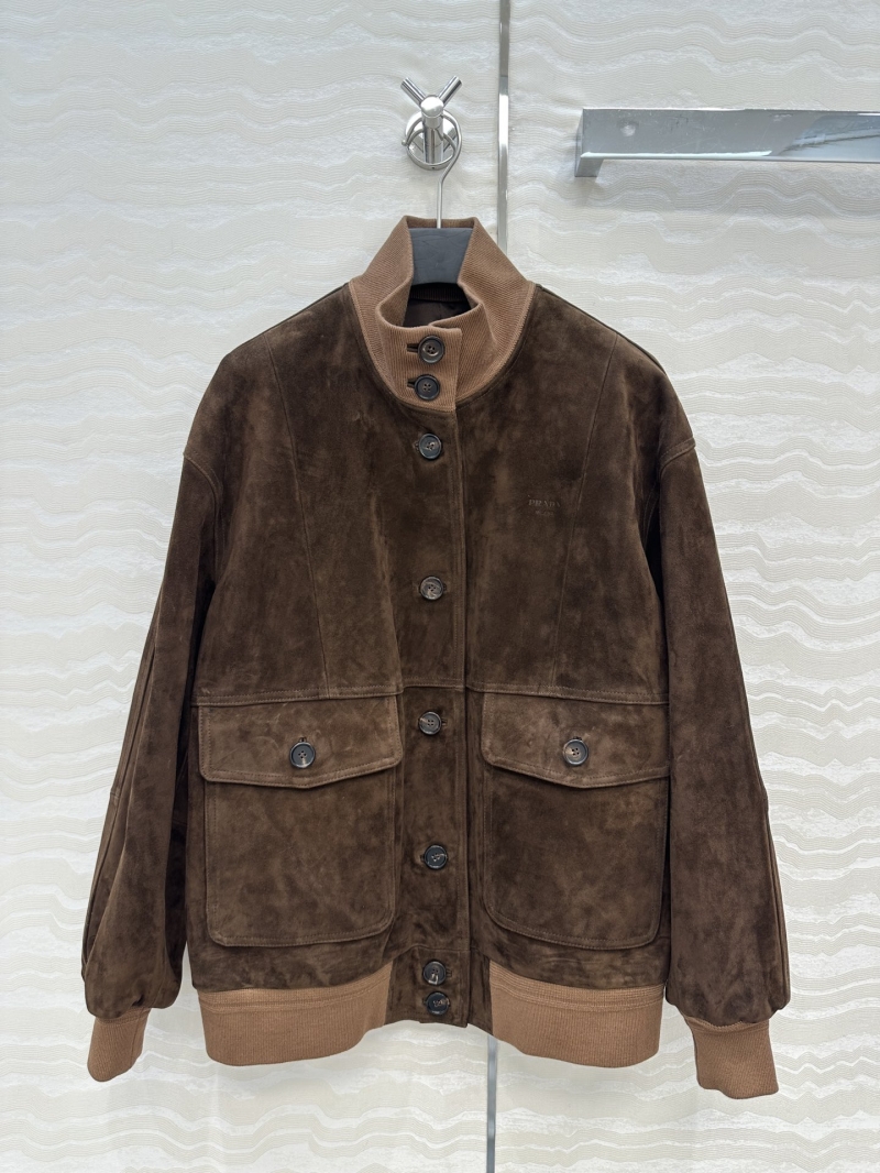 Prada Exclusive Custom Suede Baseball Jacket - Early Autumn Collection