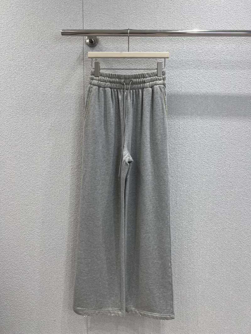 Prada 25FW Light Gray Washed Wide-Leg Trousers | Exclusive YB Edition | Elastic Drawstring Waist | Luxe Loungewear