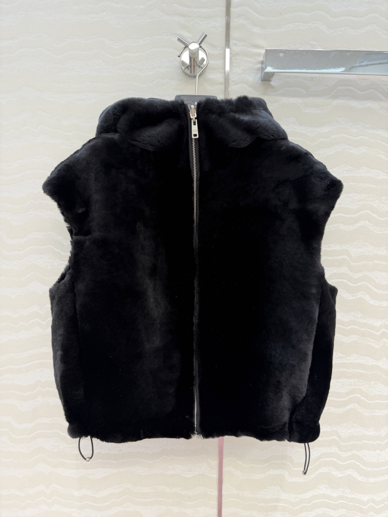 Prada Montone Limited Edition Reversible Shearling & Recycled Nylon Vest Coat | Handcrafted Merino Wool & Tailored Silhouette | Luxurious Dual-Wear Design