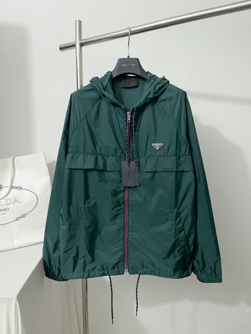 Prada Elevated Re-Nylon Hooded Jacket | Deep Teal Technical Outerwear | Signature Logo