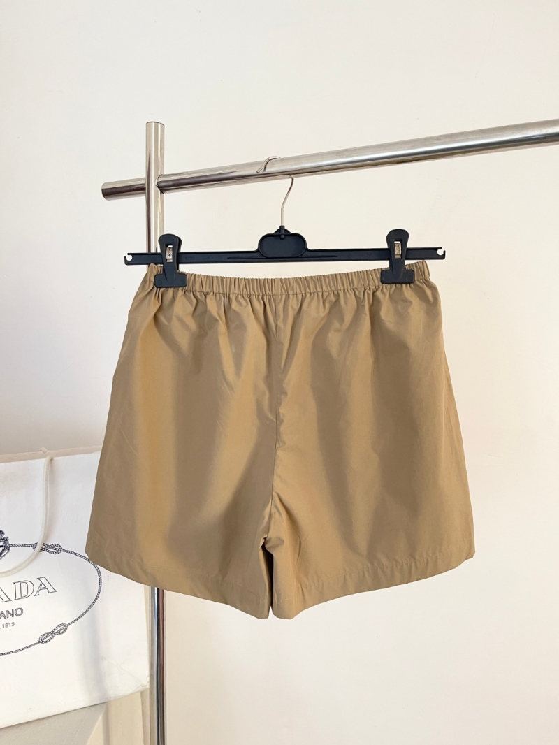 Prada Technical Cargo Flap Pocket Shorts in Camel