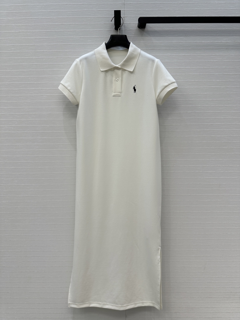 Ralph Lauren Spring/Summer 2025 Polo Short Sleeve Long T-Dress - White