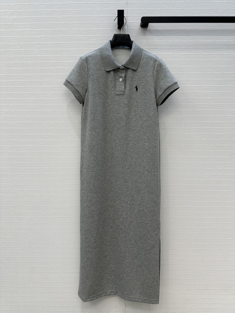 Ralph Lauren 2025 Spring/Summer Polo Short-Sleeve Long T-Dress in Grey - Elegant Casual Essential