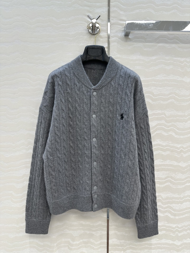 Ralph Lauren Luxe American-Style Tennis-Inspired Baseball Jacket in Grey