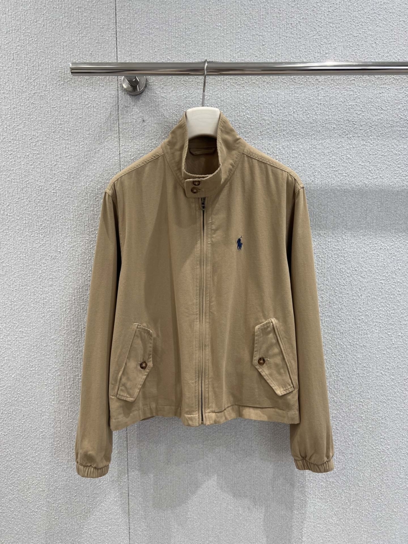 Ralph Lauren 25Fw Classic Pony Embroidered Harrington Jacket in Light Beige - Exclusive High-End Cotton Blend