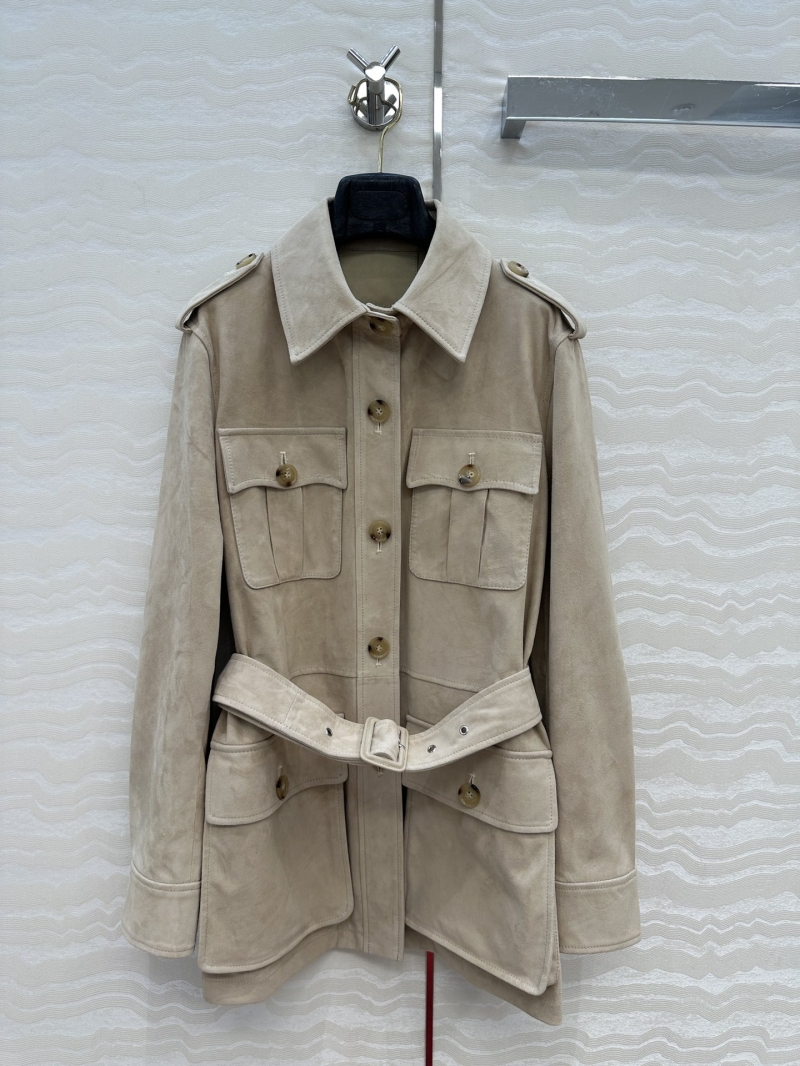 Ralph Lauren Purple Label High-End Suede Safari Jacket - Italian Crafted Minimalist Military Style
