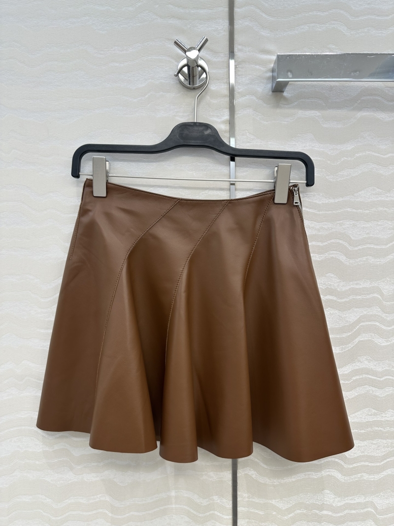 Ralph Lauren Purple Label Luxe A-Line Skirt in Rich Caramel, Crafted from Premium New Zealand Lambskin