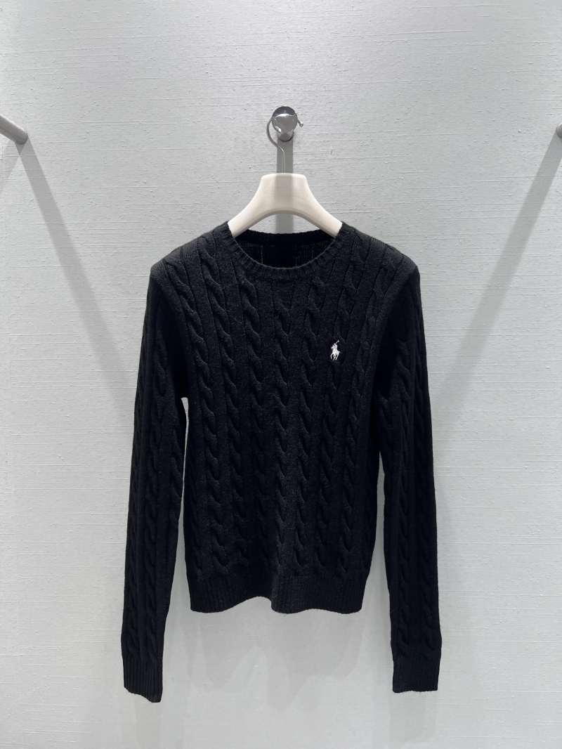 Ralph Lauren Women's Cable Knit Sweater in Black – Custom YB Wool Blend, Exquisite Artisan Craftsmanship, Timeless Old Money Style