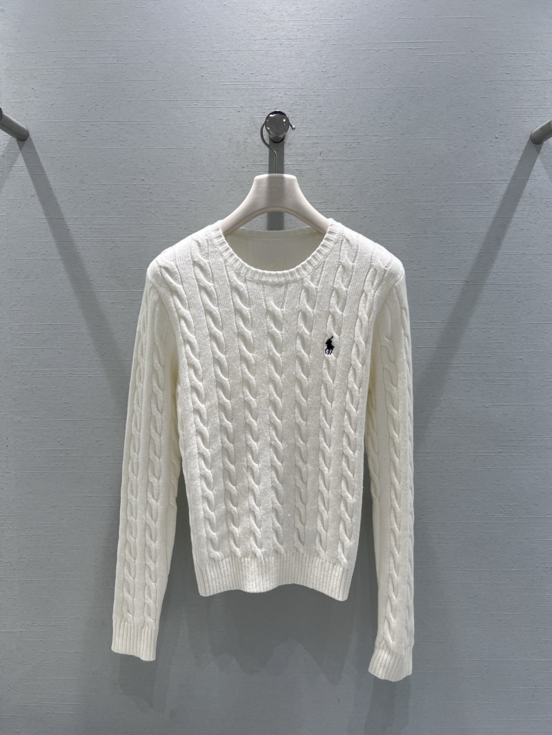 Ralph Lauren Women's Cable Knit Sweater in White, Custom YB Wool Blend, Exquisite Artisan Craftsmanship, Timeless Old Money Style