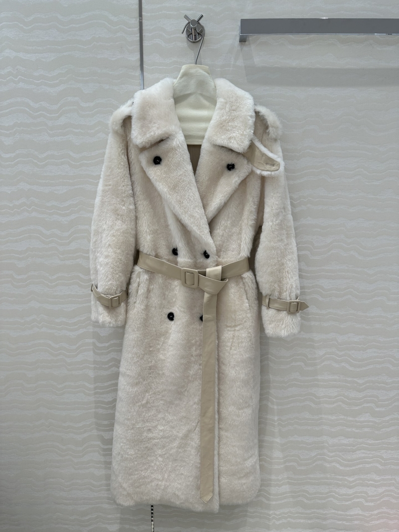 Ralph Lauren Spanish Merino Shearling Coat – Celebrity-Inspired Long Trench with Leather Accents