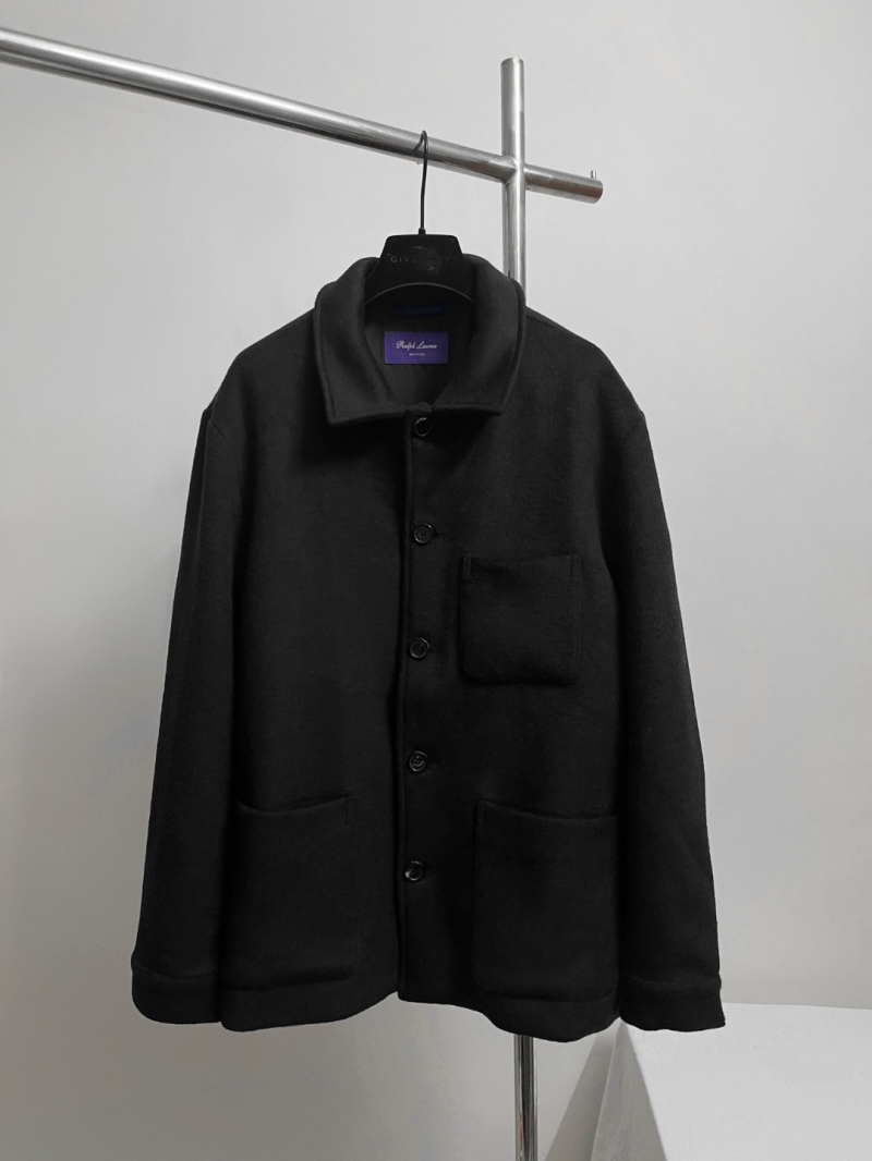 Ralph Lauren Purple Label Black Wool-Cashmere Utility Jacket