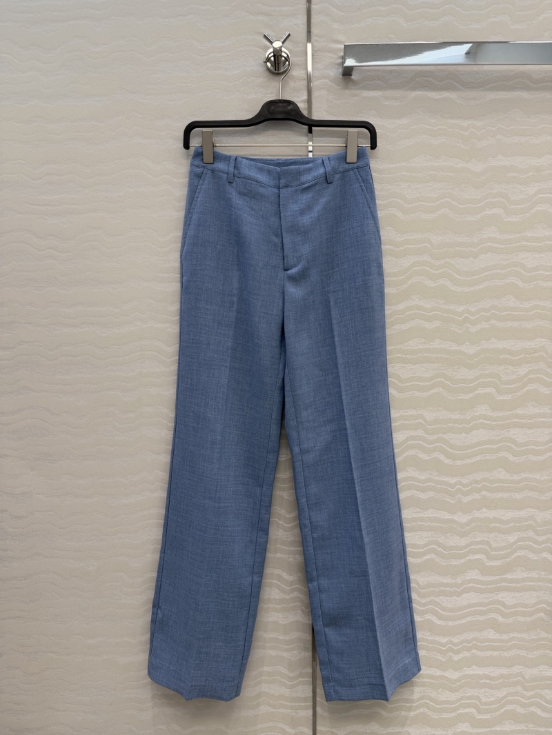 Ralph Lauren Custom Yarn-Dyed British Old Money Straight-Leg Trousers in Heathered Cornflower Blue