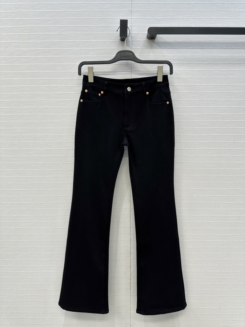 Valentino Black Flared Denim Jeans with Metal Button Accents