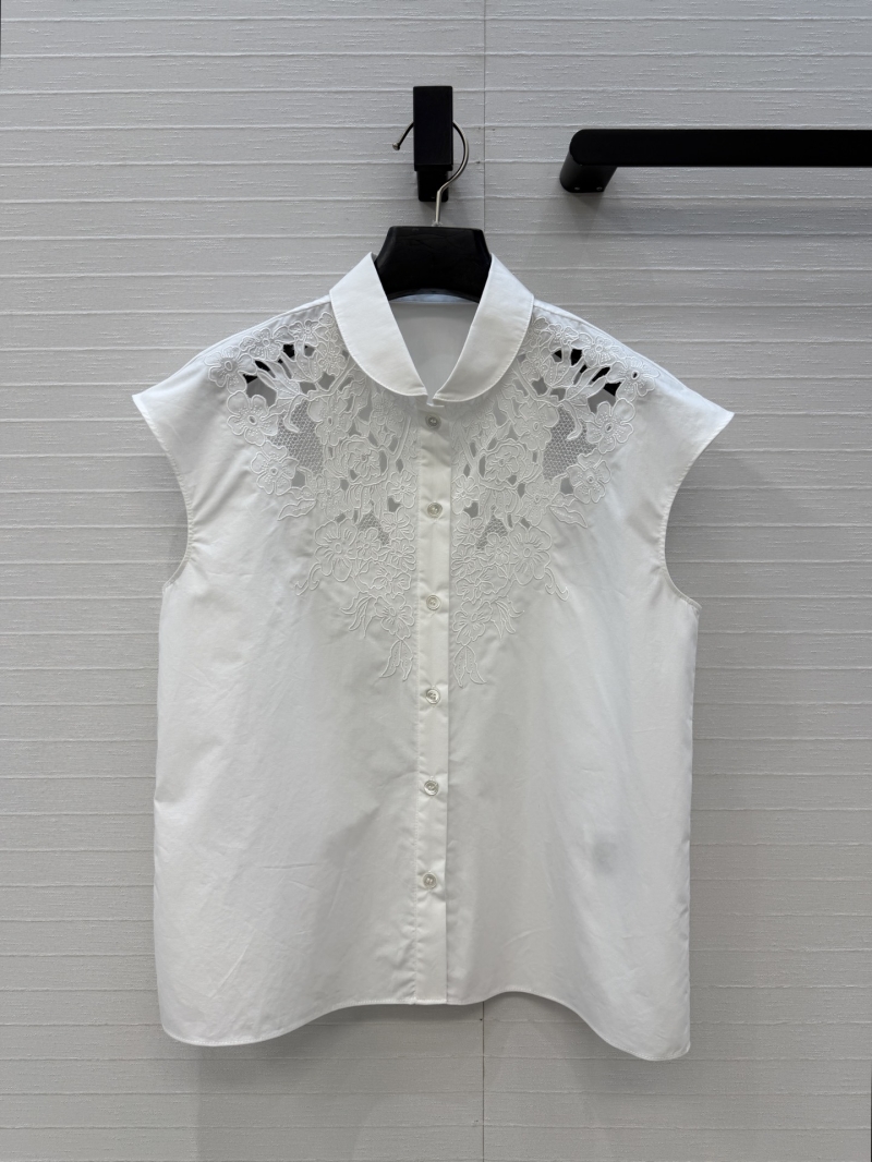 Valentino Sleeveless Cutout Embroidered Blouse