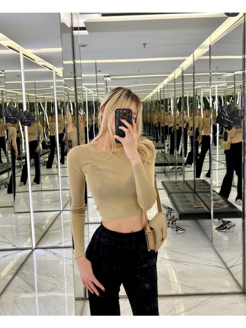 Saint Laurent YSL Luxe Khaki Knitted Cardigan - Natural Fiber Elegance