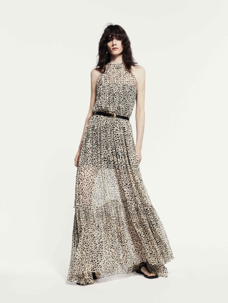 Saint Laurent Luxe Leopard Print Resort Maxi Dress - Bold & Elegant