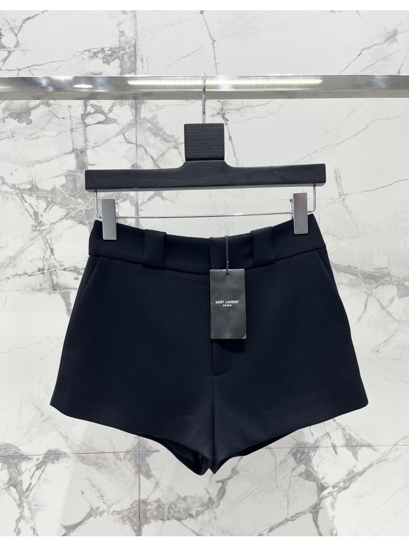 Saint Laurent Classic Wide-Waist Twill Wool Shorts - Luxe & Stylish