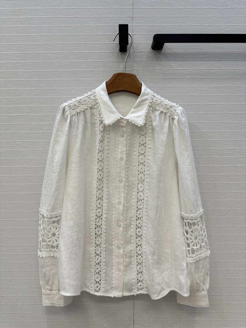 Zara M25 Spring Summer French Linen Lantern Sleeve Shirt - Elegant Vintage Palace Style