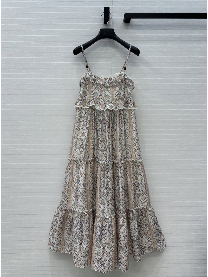 Zimmermann Luxe Boho Floral Cami Dress in Tencel Linen - Elegant & Breezy