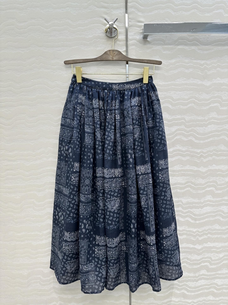 Zimmermann Luxe Boho French Riviera Paisley Linen Skirt