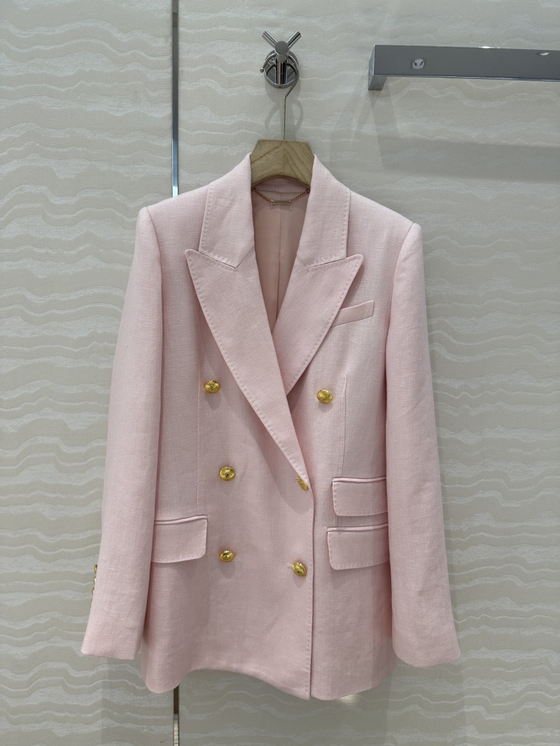 Zimmermann Premium Heavyweight 100% Linen Double-Breasted Blazer