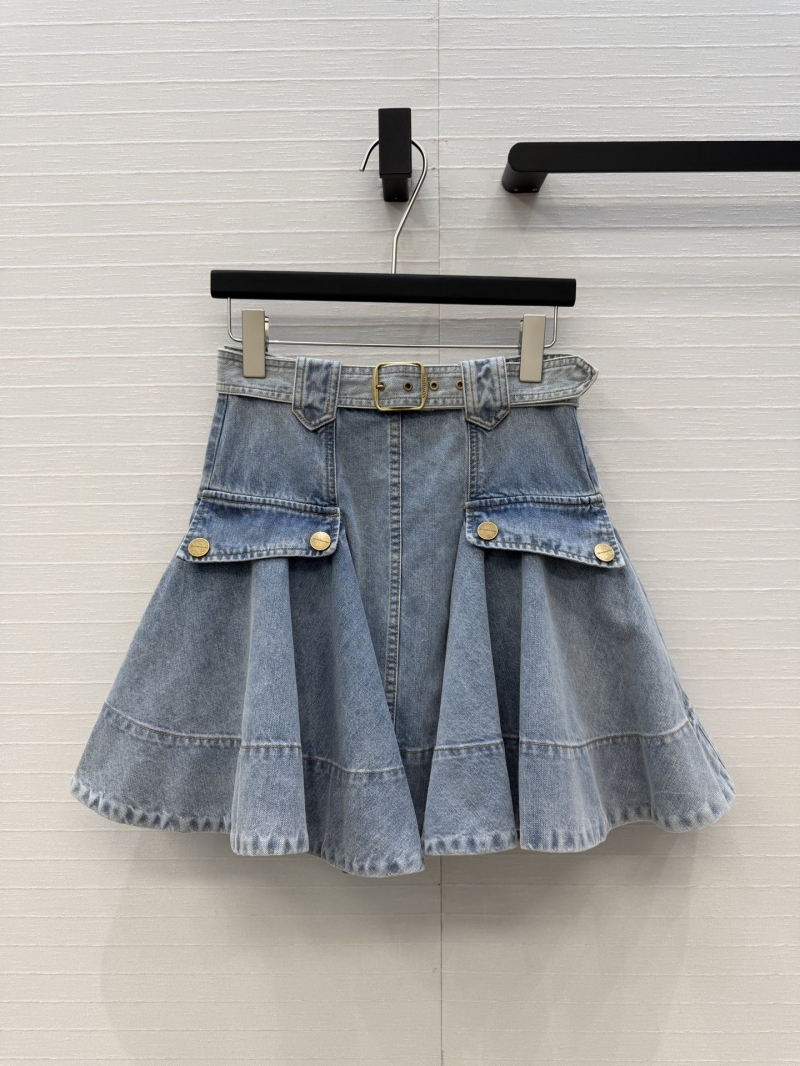 Zimmermann Utility-Inspired Pure Cotton Denim A-Line Mini Skirt