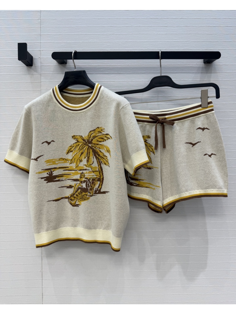 Zimmermann Tropical Palm Tree Jacquard Knit Lounge Set