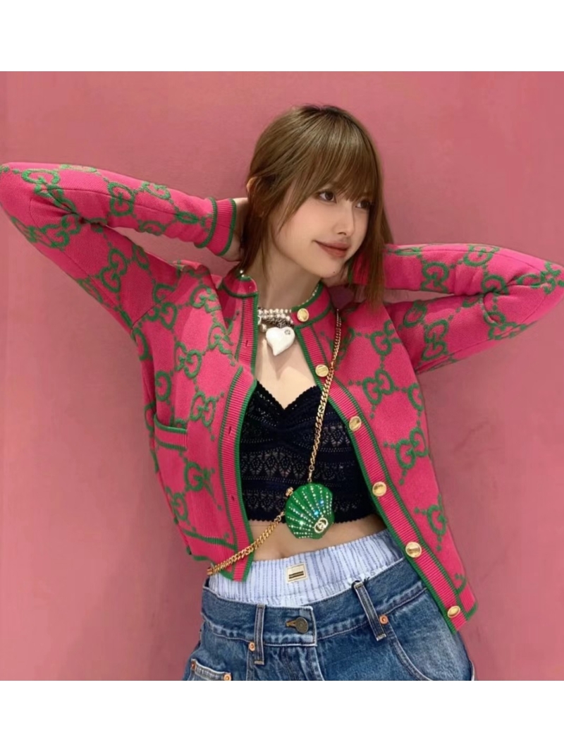 Gucci GG Silk-Cotton Blend Cardigan in New Official Colors