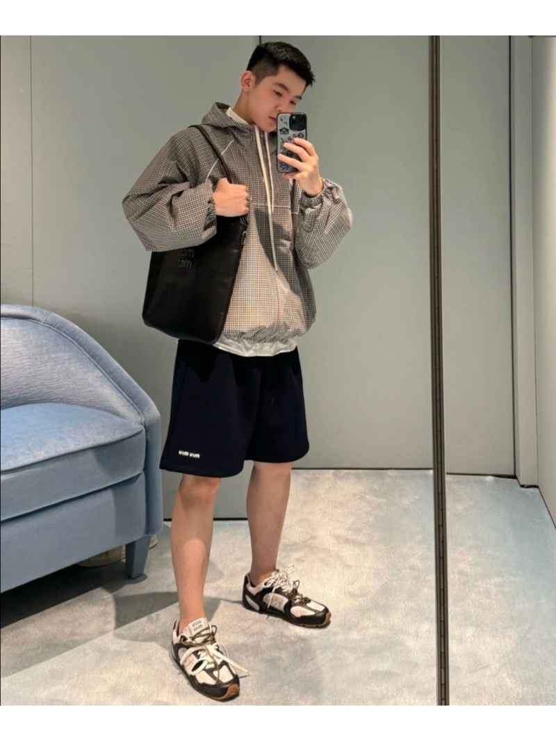 Miu Miu Embroidered Piqué Shorts in Dark Blue | Unisex Luxury Casual Wear