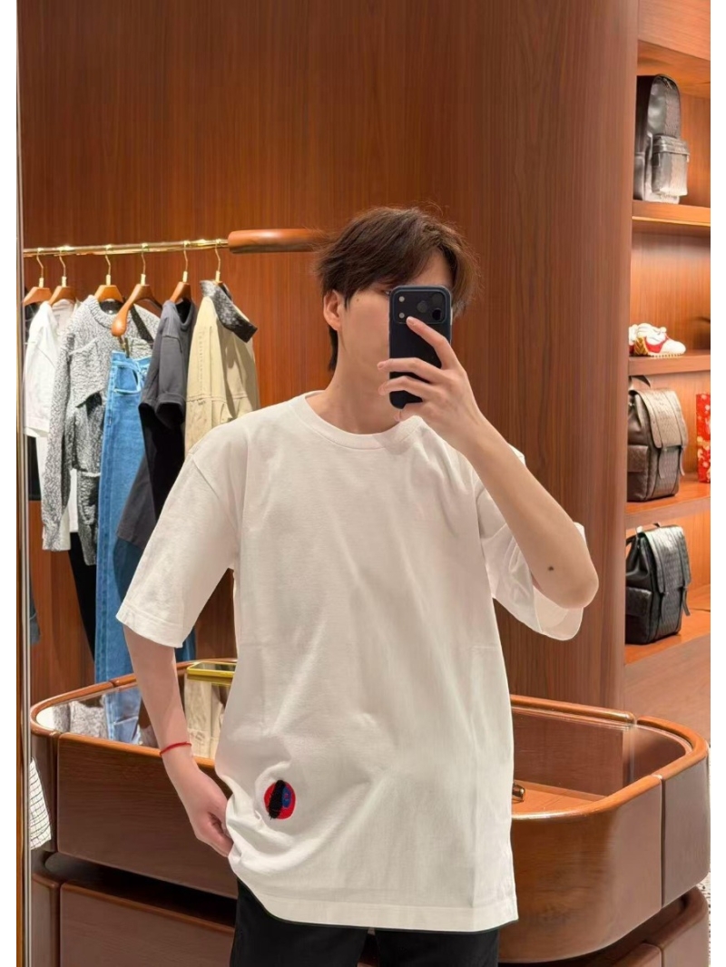 Bottega Veneta Face Mask Print Cotton Crew Neck T-Shirt in White