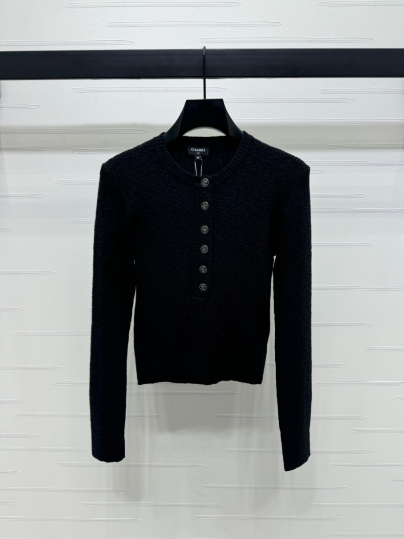 Chanel Spring Summer 2025 Knit Long Sleeve Top - Luxe Slim Fit Cotton