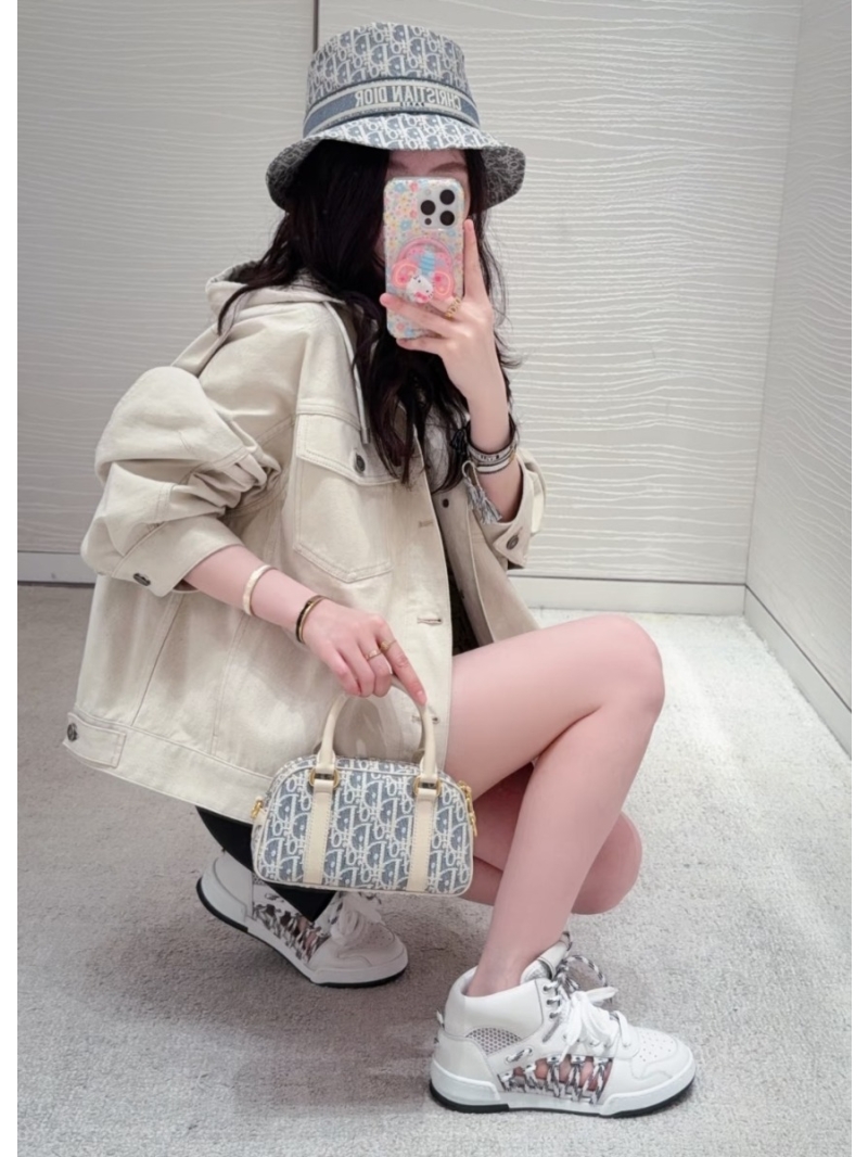 Dior Oblique Hooded Trucker Jacket in Ecru Cotton Twill