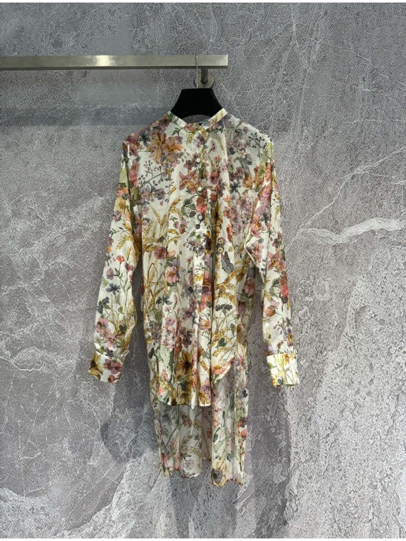 Dior 24 Early Spring Vacation New "Vessel" Long-sleeved Shirt Multicolor Flora Flowers