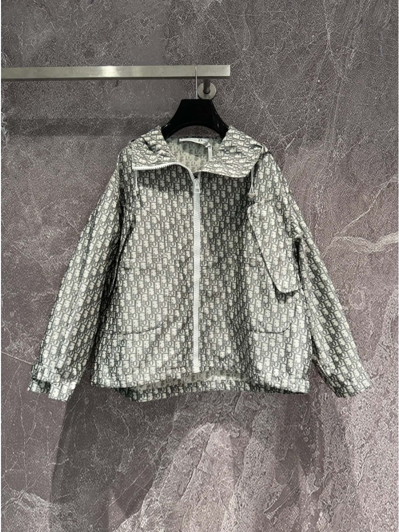 Dior Riviera Oblique Grey Patterned Hooded Jacket