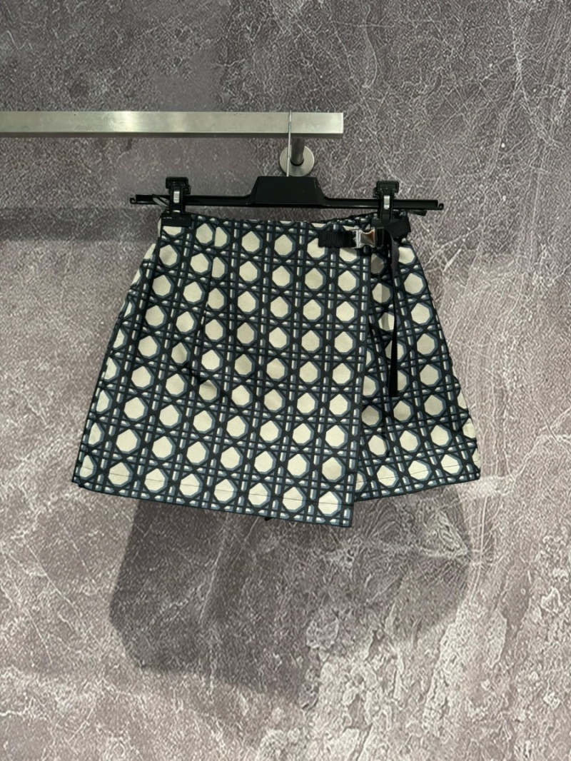 Dior Spring Resort Collection 2024: Blue-Toned Checkered Jacquard Pant-Skirt