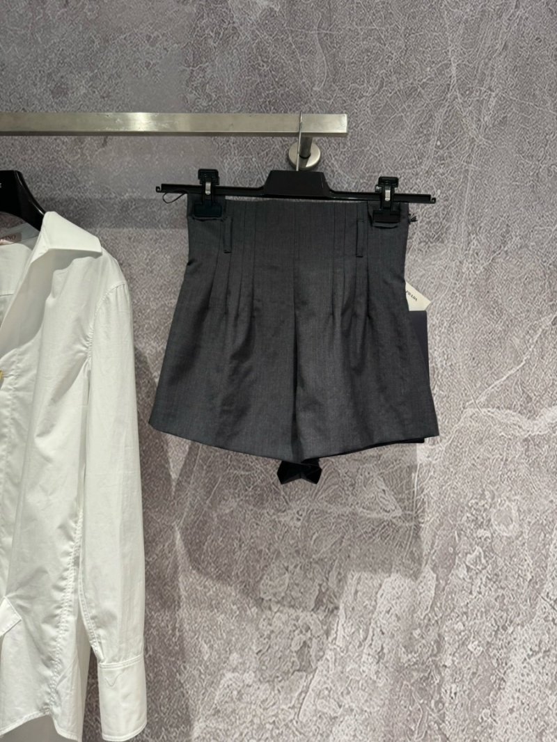 Prada Fine Wool High-Waist Tailored Shorts
