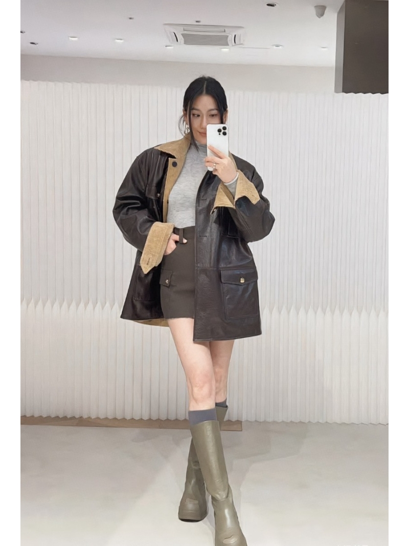 Celine 2024 Pre-Fall Limited Edition Reversible Military-Style Lambskin Corduroy Jacket