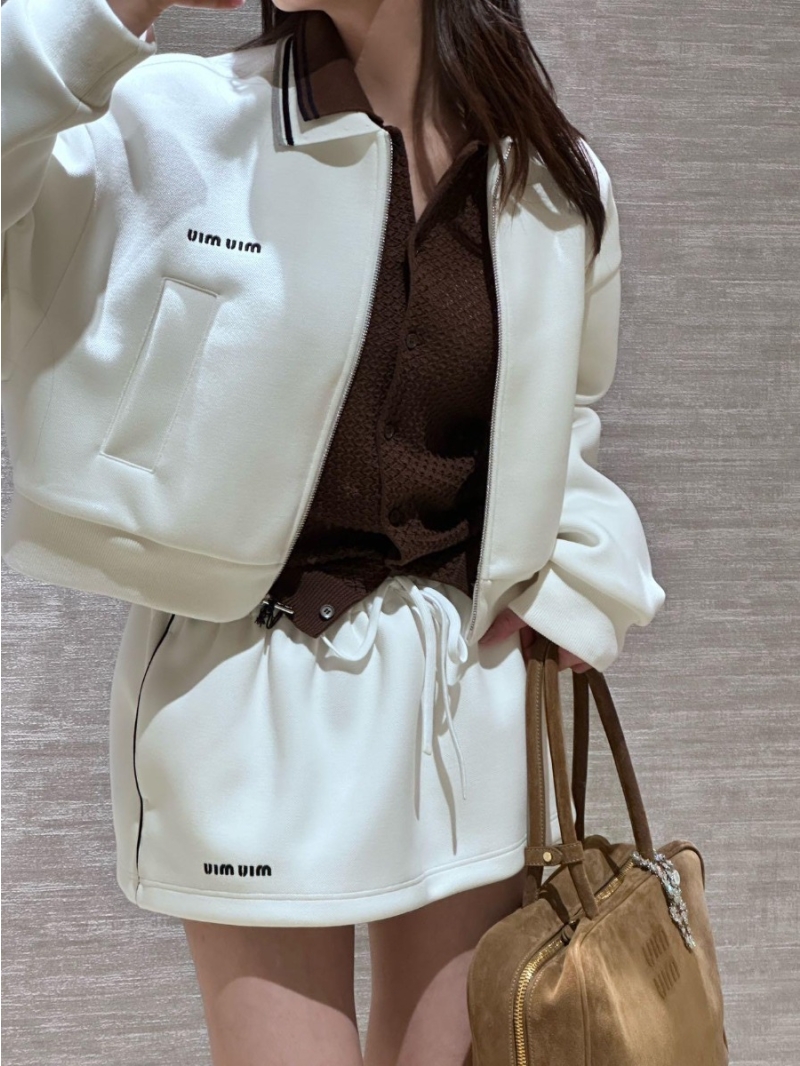 Miu miu Exclusive 2025 Spring/Summer Retro Zip Jacket & Skirt Set