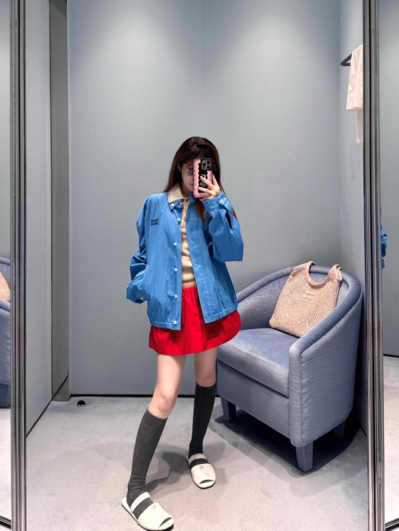 Miu Miu Trendsetter Collection Stylish Oversized Jacket – Sky Blue