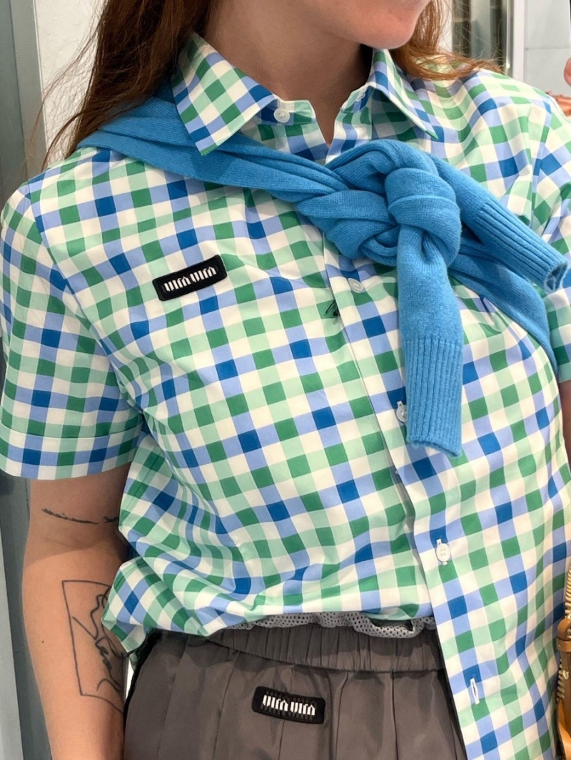 Miu Miu Spring/Summer 2025 Plaid Short-Sleeve Shirt
