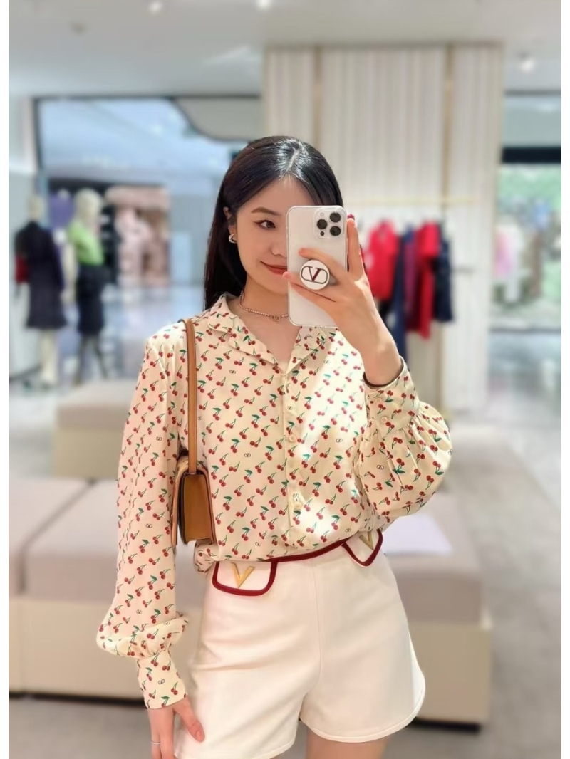 Valentino Cherry Print Silk Shirt - Limited Imported Edition