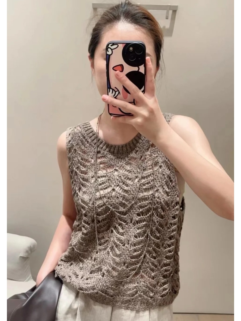 Brunello Cucinelli Exclusive Hollow-Knitted Vest Top Limited Edition