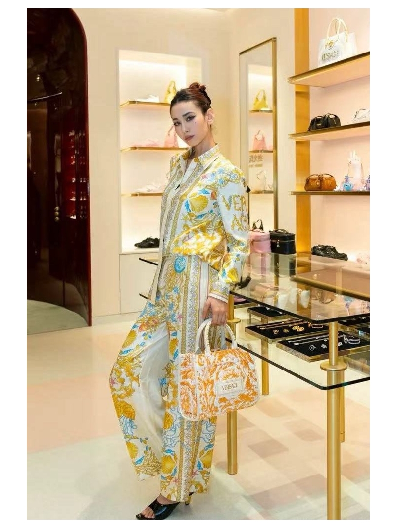 Versace Exclusive Venus Ocean Series Coral Silk Shirt