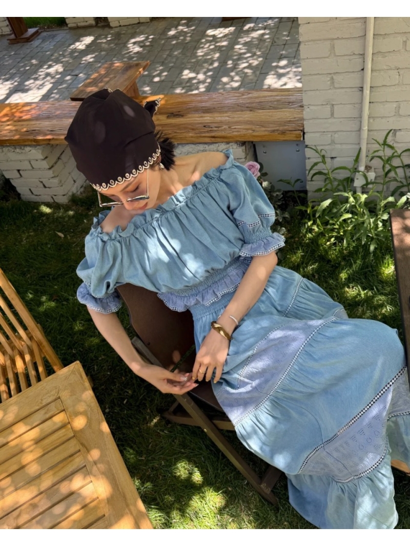 Exclusive Zimmermann South France Resort-Style Denim Crop Top