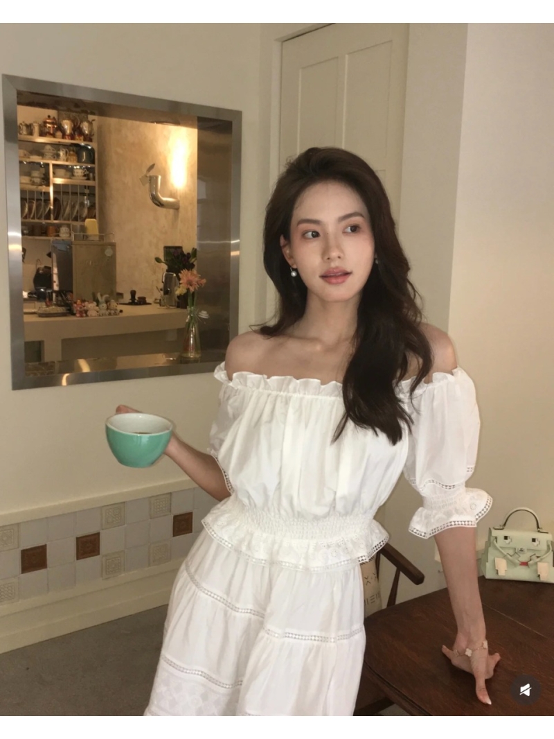 Exclusive Zimmermann French Riviera Lace-Embroidered Off-Shoulder White Top