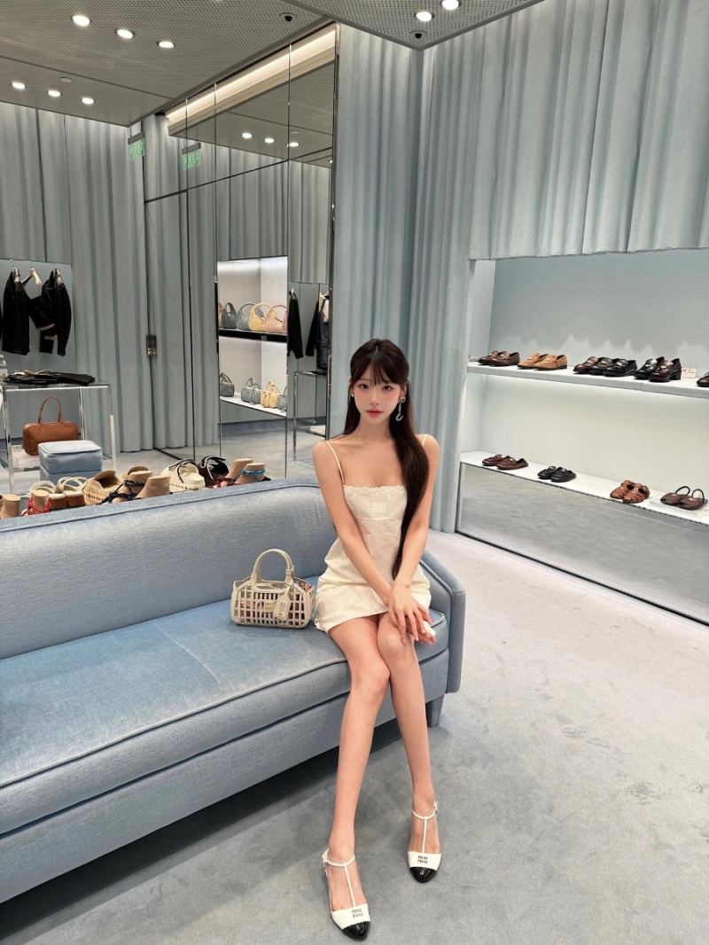 Miu Miu Exclusive Spring/Summer Embroidered Denim Strap Dress