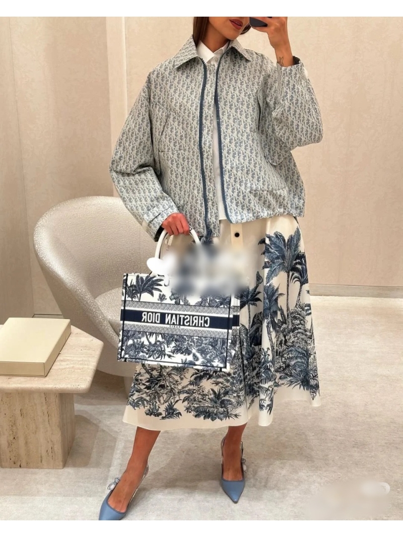 Dior MissDior 2025 Exclusive Blue-White Classic Monogram Lapel Jacket