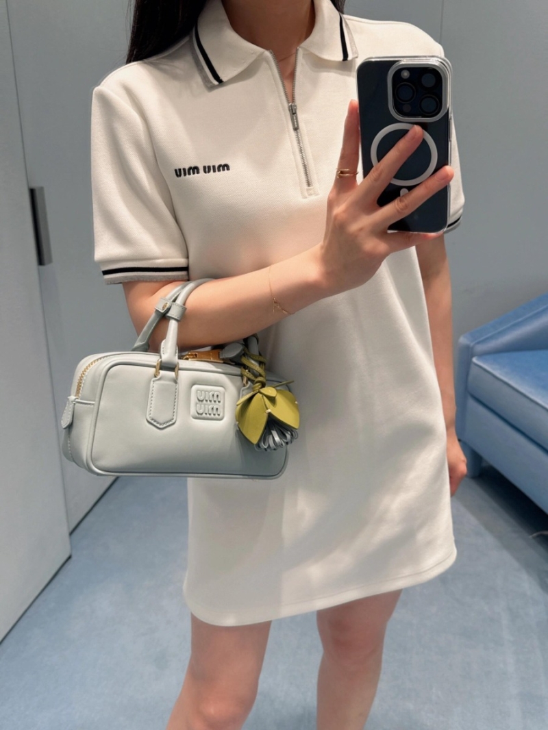 Miu Miu Spring Summer Embroidered Polo Collar Short Sleeve Dress