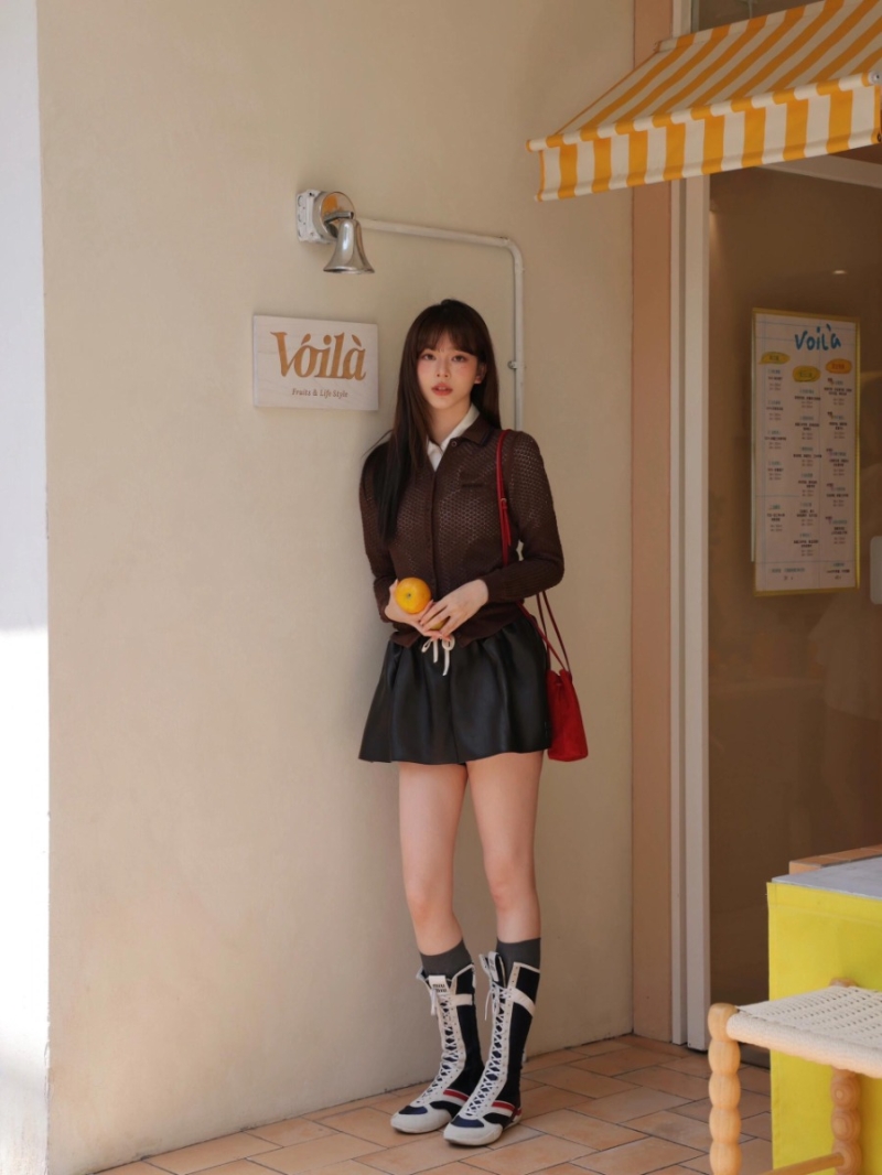 Miu Miu Spring Summer Diamond Hollow Polo Knit Cardigan - Luxe Exclusive Design