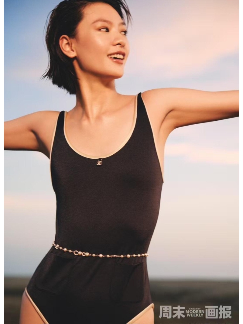 Chanel Coco Beach Mermaid Princess Backless One-Piece Swimsuit Black - Luxe & Exclusive